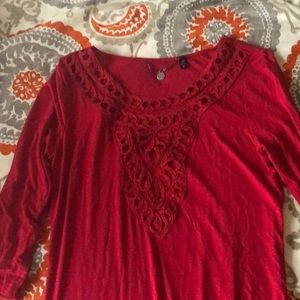 BKE red cotton blouse